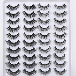 💝20X Mink Hair False Eyelashes Natural/Thick Long